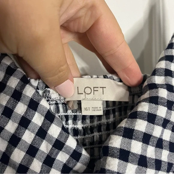 Navy Blue and White Gingham Dress - Picture 4 of 6